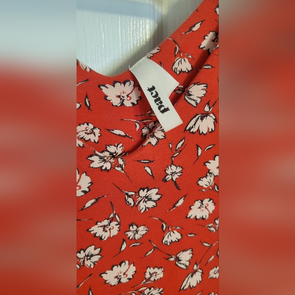 Pact Red Fit & Flare Dress Size Medium - Picture 4 of 5